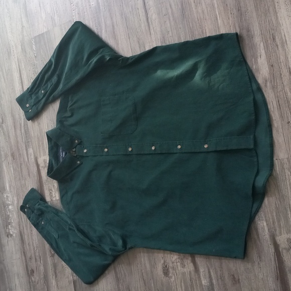 IVY CREW Classics Men's Long Sleeve Button-Down Green Thin Corduroy Shirt Sz XXL - Picture 2 of 16